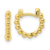 Image of 10.8mm Sterling Silver Gold-tone Polished Beaded Hoop Earrings