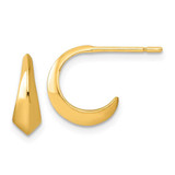 Image of Sterling Silver Gold-tone Polished J-Hoop Post Earrings