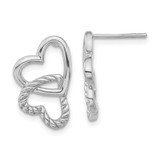 Image of 18.1mm Sterling Silver Polished & Twisted Hearts Post Earrings