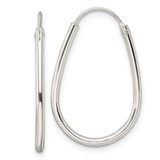 Image of 25.9mm Sterling Silver Polished Endless Teardrop Hoop Earrings