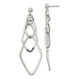Image of 62mm Sterling Silver Polished Geometric Post Dangle Earrings