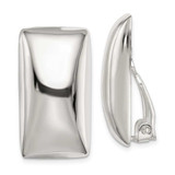 Image of 29mm Sterling Silver Polished Non-Pierced Rectangle Earrings