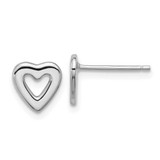 Image of 8.1mm Sterling Silver Rhodium-plated Open Heart Post Earrings