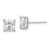 Image of 6mm Sterling Silver 6mm Princess Basket Set CZ Stud Earrings