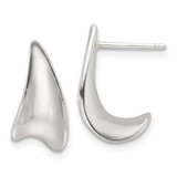 Image of Sterling Silver E-Coating Polished Fancy J Hoop Earrings