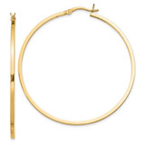 Image of 50mm Sterling Silver Flash Gold-plated 1.5x50mm Hoop Earrings