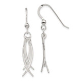Image of 41.56mm Sterling Silver Polished & Curved Design Dangle Earrings
