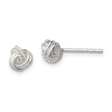 Image of 7mm Sterling Silver Polished and Textured Knot Post Earrings