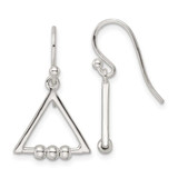 Image of 23.85mm Sterling Silver Polished Beaded Triangle Dangle Earrings