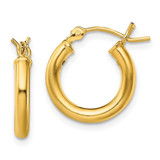 Image of 16.7mm Sterling Silver Gold-Tone Polished 2.5x15mm Hoop Earrings