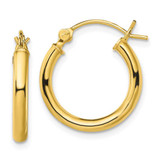 Image of 19.5mm Sterling Silver Gold-Tone Polished 2.5x18mm Hoop Earrings
