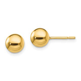 Image of 7mm Sterling Silver Gold-Tone Polished 7mm Ball Post Earrings