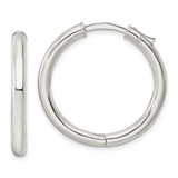 Image of 27.62mm Sterling Silver Polished 3x28mm Hinged Tube Hoop Earrings