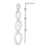 Image of 48.95mm Sterling Silver Polished Fancy Ovals Post Dangle Earrings