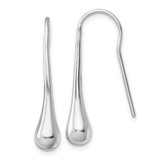 Image of 31.9mm Sterling Silver Polished Rhodium-plated Teardrop Earrings