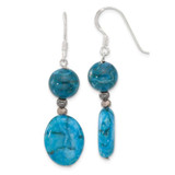 Image of 49.7mm Sterling Silver Hematite, Howlite, Jasper, Crystal Earrings