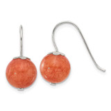 Image of 21.5mm Sterling Silver Polished 10mm Orange Quartz Dangle Earrings