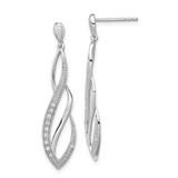 Image of 40mm Sterling Silver Rhodium-plated Diamond Dangle Post Earrings