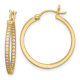 Image of 25mm Sterling Silver Gold-tone Micro Pave CZ In/Out Hoop Earrings