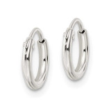 Image of 10.2mm Sterling Silver Polished 1.5x10mm Endless Tube Hoop Earrings