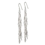 Image of 78mm Sterling Silver Polished Fancy Drop Squiggle Dangle Earrings