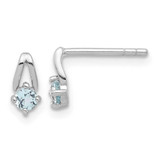 Image of 7.69mm Sterling Silver Rhodium-plated .26BT Blue Topaz Post Earrings