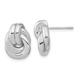 Image of 15.2mm Sterling Silver Rhodium-plated Love Knot Hollow Post Earrings