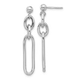 Image of Sterling Silver Rhodium-plated Paperclip Dangle Post Earrings