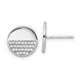 Image of 11.6mm Sterling Silver Rhodium-plated Polished CZ Disc Post Earrings
