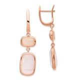 Image of 2.87mm Sterling Silver Pink Created Pink Cats Eye Leverback Earrings