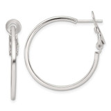 Image of 30mm Sterling Silver Polished 1.75mm Omega Back Round Hoop Earrings