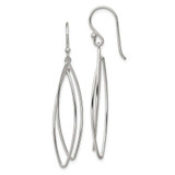 Image of 58mm Sterling Silver Polished Double Marquise Shape Dangle Earrings