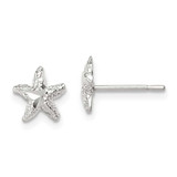 Image of 8mm Sterling Silver Starfish Mini Earrings with Diamond-cut Center