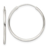 Image of 25.4mm Sterling Silver Diamond-cut 1.5x25mm Endless Tube Hoop Earrings