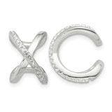 Image of 13.5mm Sterling Silver E-Coating Polished CZ X Pair of 2 Cuff Earrings