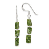 Image of 42mm Sterling Silver Polished Green Russian Serpentine Dangle Earrings