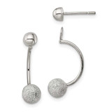 Image of 18mm Sterling Silver Polished Laser-cut Bead Jackets w/Button Earrings