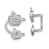 Image of 15mm Sterling Silver Rhodium-plated CZ Double Apple Left Cuff Earrings