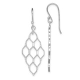 Image of 42mm Sterling Silver Rhodium-plated Polished Honeycomb Dangle Earrings