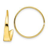 Image of 20.65mm Sterling Silver Gold-tone Polished Flat Bar Hoop Threader Earrings