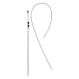 Image of 90.3mm Sterling Silver Rhodium-plated Polished Textured Threader Earrings