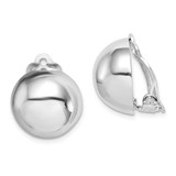 Image of 15.07mm Sterling Silver Rhodium-plated Polished Non-Pierced Circle Earrings