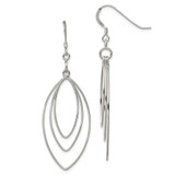Image of 58mm Sterling Silver Polished Fancy Triple Marquise Shape Dangle Earrings