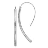 Image of 62mm Sterling Silver Rhodium-plated Polished Textured Bar Dangle Earrings