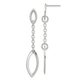 Image of 55mm Sterling Silver Polished Marquise Shapes & Chain Post Dangle Earrings