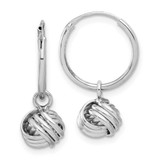 Image of 22.1mm Sterling Silver Rhodium-plated Love Knot Dangle Eternity Hoop Earrings
