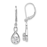Image of 34mm Sterling Silver Rhodium-plated Polished CZ Infinity Leverback Earrings