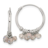 Image of 21mm Sterling Silver Polished Labradorite Beaded Endless Round Hoop Earrings