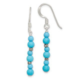 Image of 44.62mm Sterling Silver Polished Dyed Howlite & Recon. Magnesite Dangle Earrings