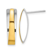 Image of 20.2mm Sterling Silver Rhodium-plated Gold-plated Polished Post Dangle Earrings